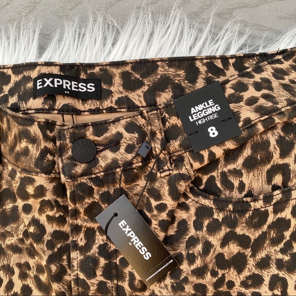 Express Leopard Denim Pants - Picture 3 of 4